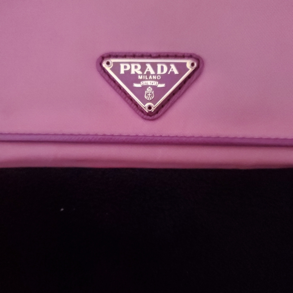 $SOLD$ Prada Pink Nylon and Leather Continental Wallet - Picture 2 of 12
